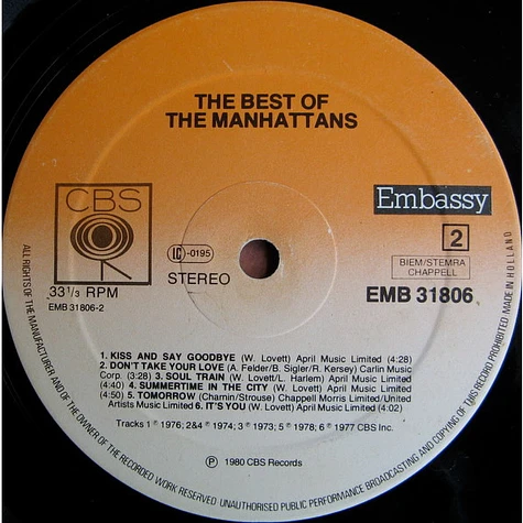 Manhattans - The Best Of The Manhattans