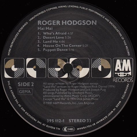 Roger Hodgson - Hai Hai