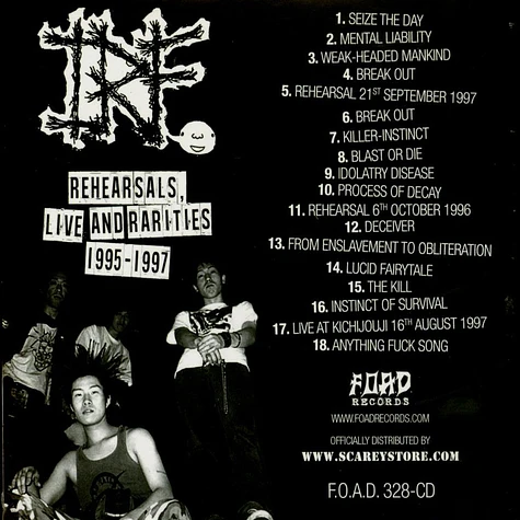 I.R.F. - Discography & Unreleased Songs 1995-1997 Black Vinyl Edition