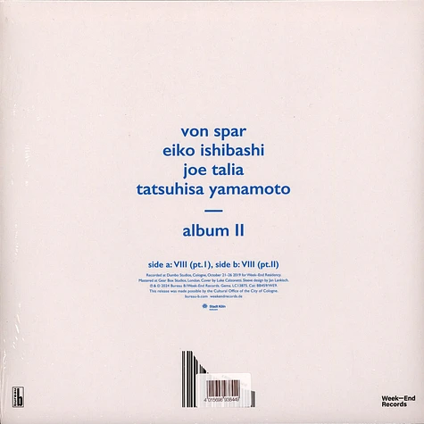 Von Spar / Eiko Ishibashi / Joe Talia / Tatsuhiro Yamamoto - Album II HHV Exclusive Transparent Turquoise Vinyl Edition