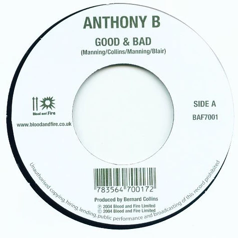 Luciano / Anthony B - Man Of Jah Order / Good & Bad