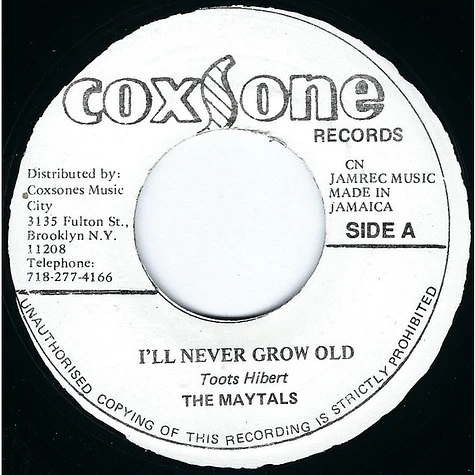 The Maytals / The Skatalites - I'll Never Grow Old / Song Of Love