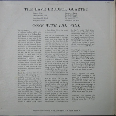 The Dave Brubeck Quartet - Gone With The Wind