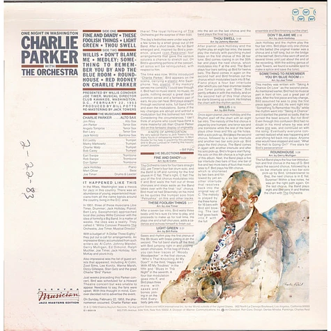 Charlie Parker With The Orchestra - One Night In Washington