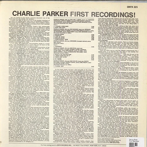 Charlie Parker - First Recordings!