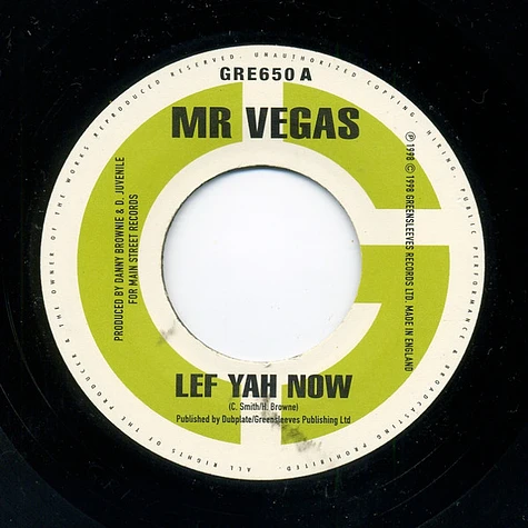 Mr. Vegas - Lef Yah Now / Heads High (kill 'Em With It Re-Mix)