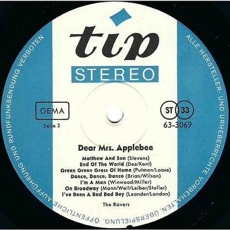 The Ravers - Dear Mrs. Applebee