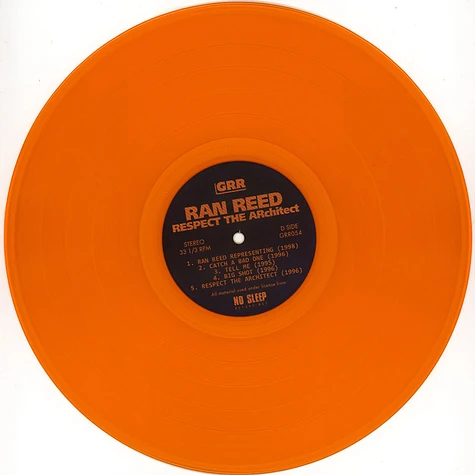 Ran Reed - Respect The Architect (1992-1998) Clear Blue / Clear Orange Vinyl Edition