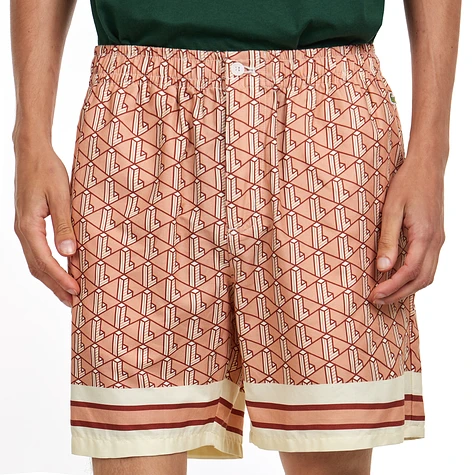 Lacoste - Elasticated Monogram Print Shorts