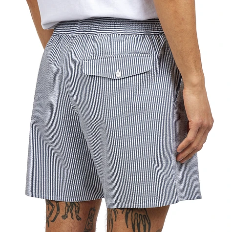 Lacoste - Striped Seersucker Swim Trunks