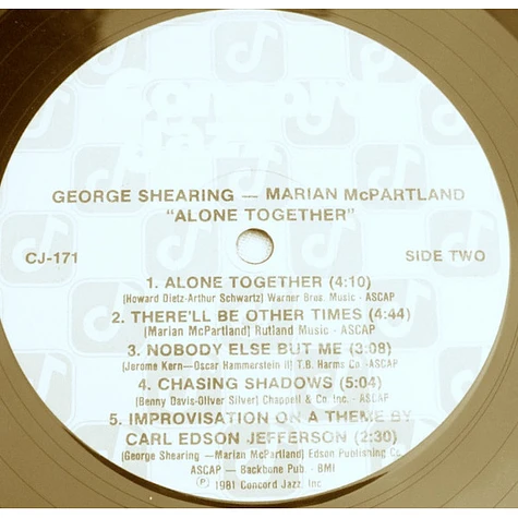 George Shearing, Marian McPartland - Alone Together