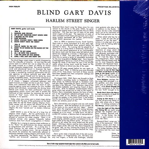 Blind Gary Davis - Harlem Street Singer