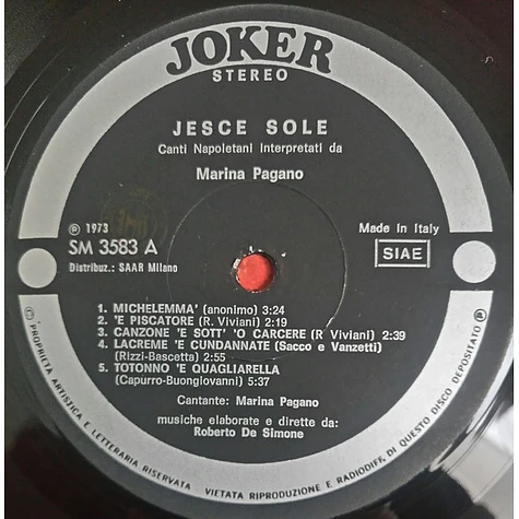 Marina Pagano - Jesce Sole