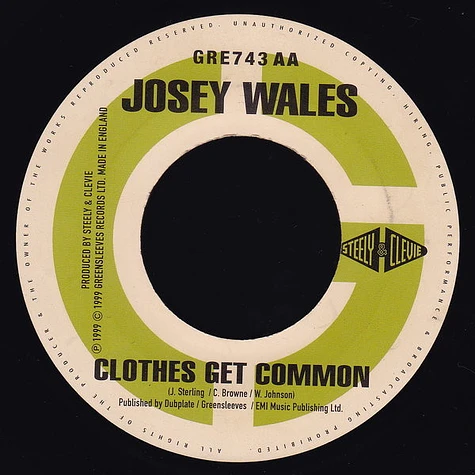 Shabba Ranks / Josey Wales - X-Rated / Clothes Get Common