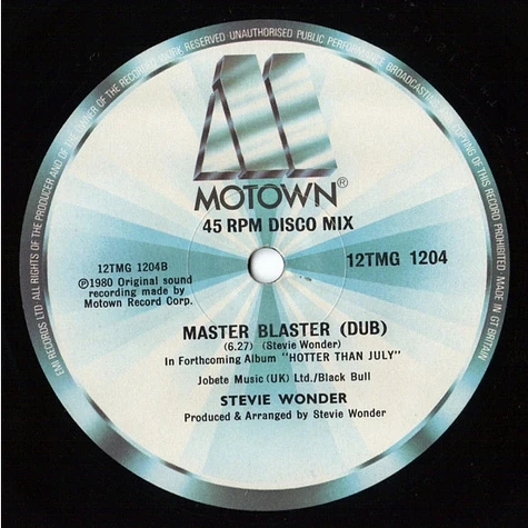 Stevie Wonder - Master Blaster (Jammin')