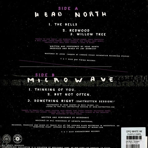 Head North / Microwave - Split White & Purple Splatter Vinyl Edition