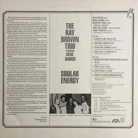 Ray Brown Trio Featuring Gene Harris - Soular Energy