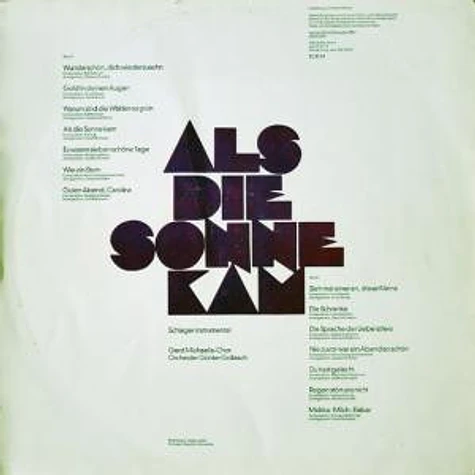 Unknown Artist - Als Die Sonne Kam ... Schlager Instrumental