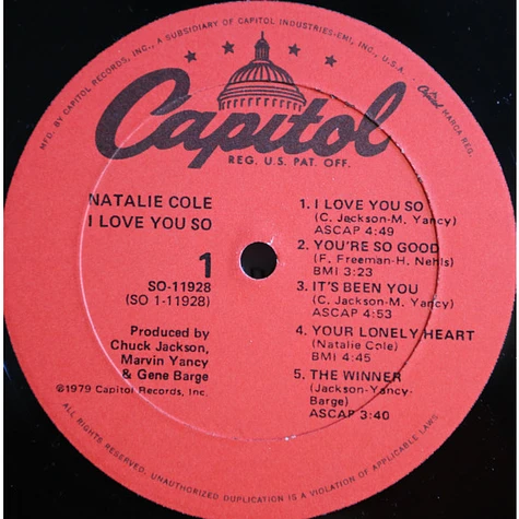 Natalie Cole - I Love You So