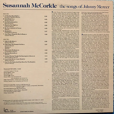 Susannah McCorkle - The Songs Of Johnny Mercer