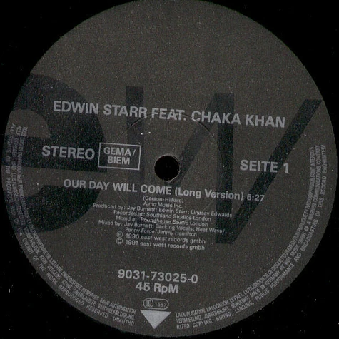 Edwin Starr Featuring Chaka Khan - Our Day Will Come