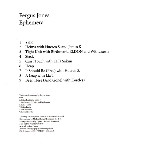 Fergus Jones - Ephemera