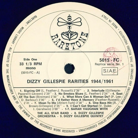 Dizzy Gillespie - Rarities 1944/1961