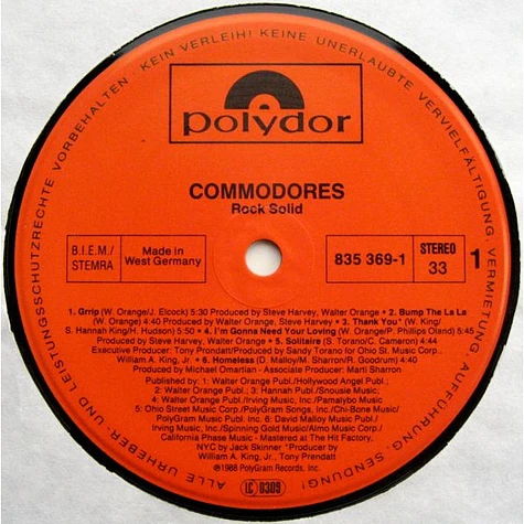 Commodores - Rock Solid