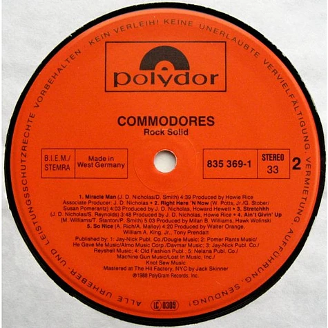 Commodores - Rock Solid