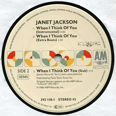 Janet Jackson - When I Think Of You (Dance Remix)