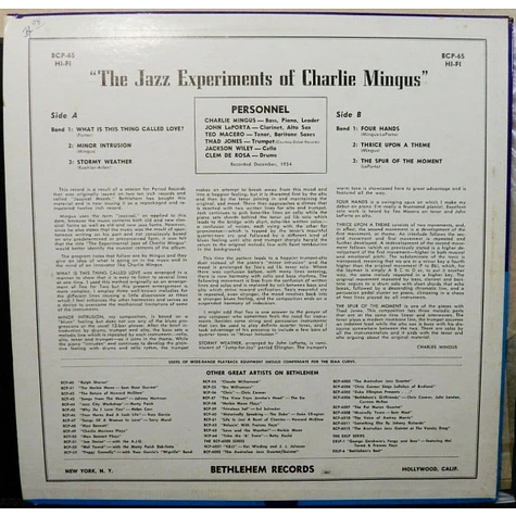 Charles Mingus - The Jazz Experiments Of Charlie Mingus