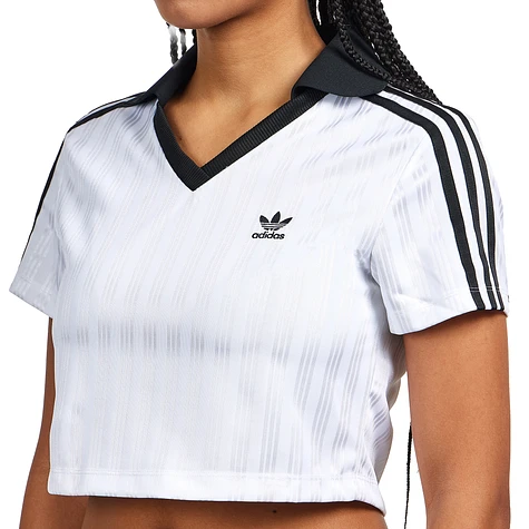 adidas - Adicolor Football Jacquard V-Neck Crop Polo