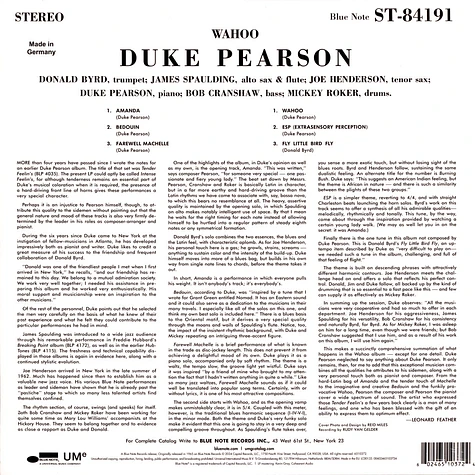 Duke Pearson - Wahoo!