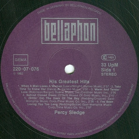 Percy Sledge - His Greatest Hits