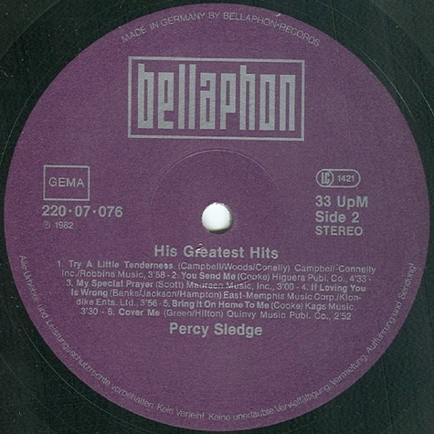 Percy Sledge - His Greatest Hits