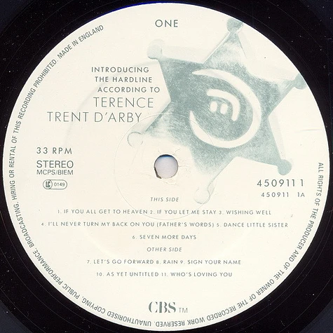 Terence Trent D'Arby - Introducing The Hardline According To Terence Trent D'Arby