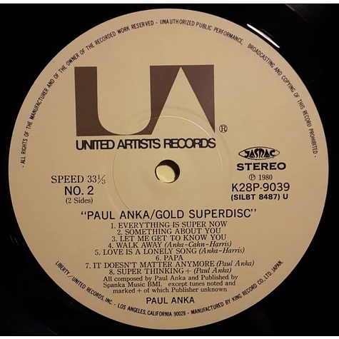 Paul Anka - Paul Anka/Gold Superdisc