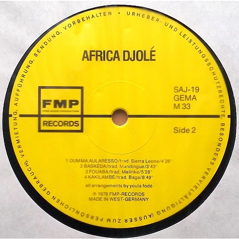 Africa Djolé - Percussion Music From Africa