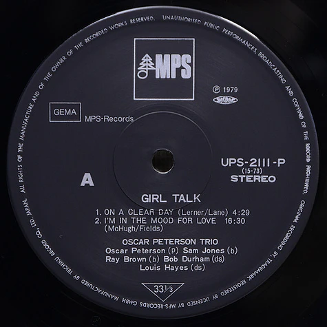 Oscar Peterson - Girl Talk