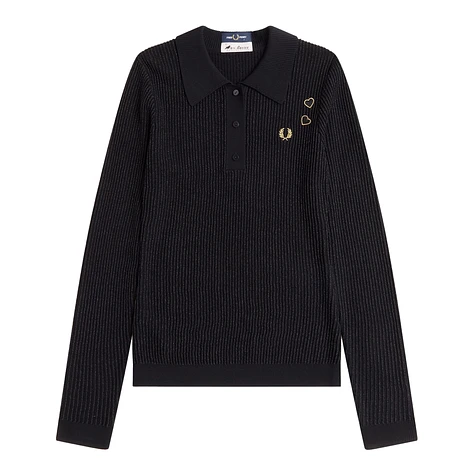 Fred Perry x Amy Winehouse Foundation - Metallic Ribbed Knitted Shirt