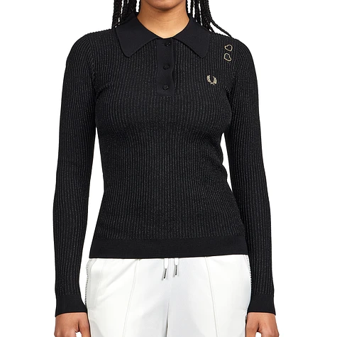 Fred Perry x Amy Winehouse Foundation - Metallic Ribbed Knitted Shirt