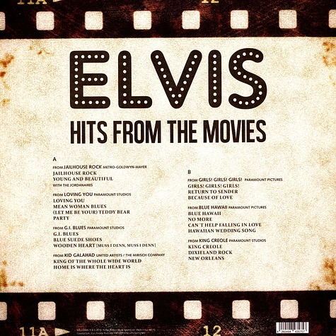 Elvis Presley - Hits From The Movies Red Marbled Vinyl Edition