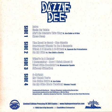 Dazzie Dee - Where's My Receipt Black Vinyl Edition