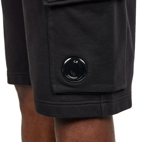 C.P. Company - Cotton Diagonal Fleece Logo Shorts