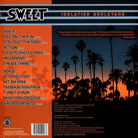 Sweet - Isolation Boulevard Transparent Orange Vinyl Edition