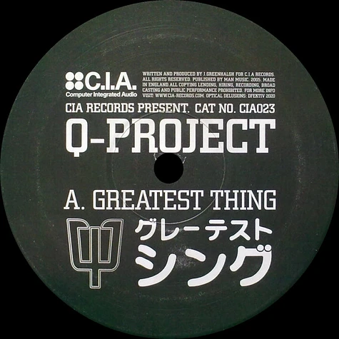 Q Project - Greatest Thing / Rat In The Kitchen