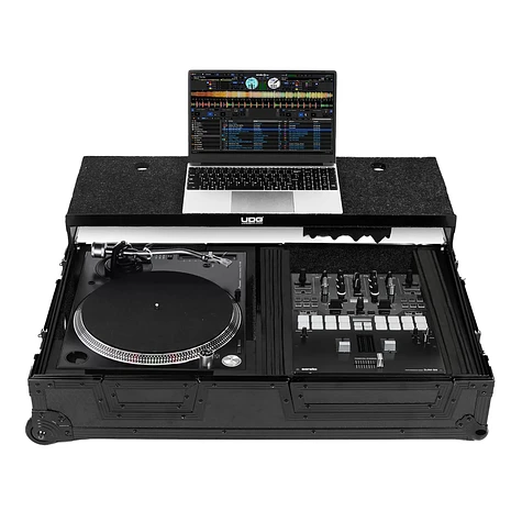 UDG - Ultimate Flight Case Single Turntable Battle / PLX-CRSS12 & 10"/12" Mixer Plus (Laptop Shelf, Trolley & Wheels)