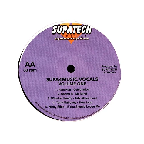 V.A. - Supa4music Vocals Volume One