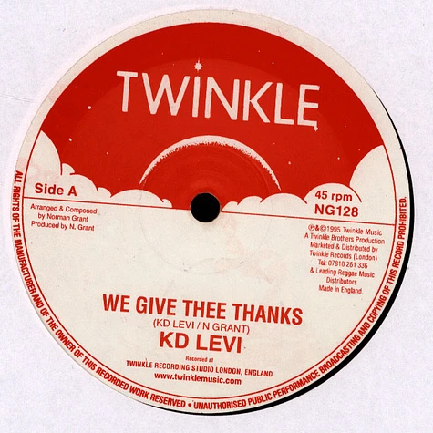 K D Levi - We Give Thee Thanks, Dub / Children Of Jah, Dub