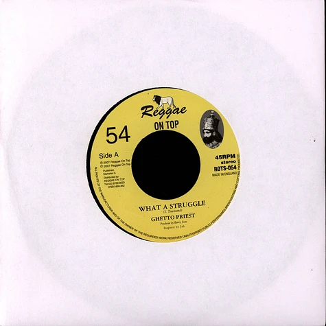 Ghetto Priest / Reggae On Top All Stars - What A Struggle / Dub